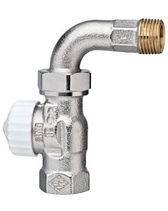 Heimeier V-exact II thermostatic valve body 3756-02.000 Rp 2000 / 2xR 2000 / 2, 2000 , nickel-plated gunmetal, with elbow 2000 connection