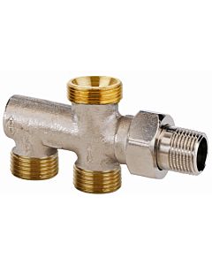 Heimeier Duolux two-pipe distributor 3800-02.000 DN 15, nickel-plated gunmetal