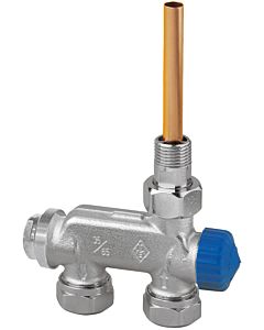 Heimeier EZ valve one-pipe system 3876-02.000 straight, DN 15, protection cap blue, gunmetal nickel-plated