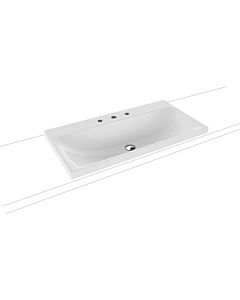 Kaldewei Silenio washbasin 904006273001 3041, 90 x 46 x 4 cm, white pearl effect, without overflow, 3 tap holes