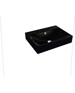 Kaldewei Silenio wall-mounted washbasin 904306033701 3044, 60 x 46 x 12 cm, black pearl effect, with overflow, 3 tap holes