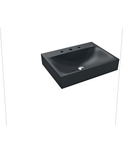 Kaldewei Silenio wall-mounted washbasin 904306003715 3044, 60 x 46 x 12 cm, catania gray matt, pearl effect, with overflow, without tap hole