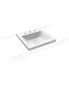 Kaldewei Cono washbasin 908306033001 50x50cm, without overflow, 3 tap holes, white pearl effect