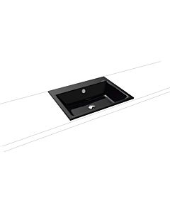 Kaldewei Puro built-in washbasin 900106003701 3151, 60x46cm, black pearl effect, with overflow, without tap hole