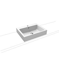 Kaldewei Puro countertop washbasin 900706013001 3157, 60x46x12cm, white pearl effect, 2000 tap hole