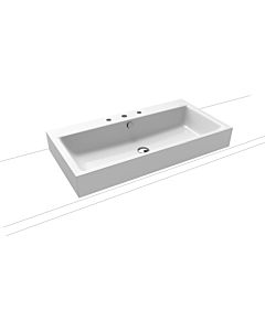 Kaldewei Puro countertop washbasin 900806033001 3158, 90x46x12cm, white pearl effect, 3 tap holes