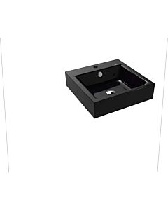 Kaldewei Puro wall-mounted washbasin 901306013701 3163, 46x46cm, black pearl effect, with overflow, with tap hole