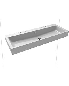 Kaldewei Puro wall double washbasin 906806053199 120x46x12cm, with overflow, 2x3 tap holes, manhattan pearl effect