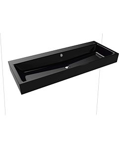 Kaldewei Puro wall-mounted washbasin 906806003701 3167, 120x46cm, black pearl effect, with overflow, without tap hole