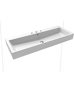 Kaldewei Puro wall-mounted vanity unit 906806033001 3167, 120x46cm, white pearl effect, with overflow, 3 tap holes