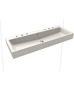 Kaldewei Puro wall double washbasin 906806053231 120x46x12cm, with overflow, 2x3 tap holes, pergamon pearl effect