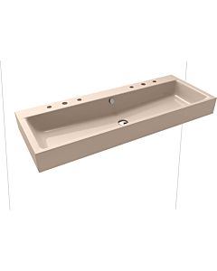 Kaldewei Puro Wall-mounted double washbasin 906806053030 120x46x12cm, with overflow, 2x3 tap holes, bahamabeige pearl effect