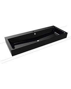 Kaldewei Puro washbasin 907006013701 120x46x12cm, with overflow, with tap hole, black pearl effect