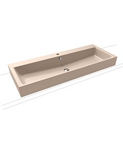 Kaldewei Puro washbasin 907006013030 120x46x12cm, with overflow, with tap hole, bahamabeige pearl effect