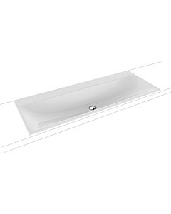 Kaldewei Silenio built-in double washbasin 907906043001 with overflow, 2 x 1 tap hole, white pearl effect, 120 x 46 x 2000 , 4 cm