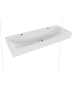 Kaldewei Silenio wall-mounted washbasin 904506033001 3046, 120 x 46 x 12 cm, white pearl effect, with overflow, 3 tap holes