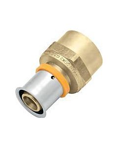 KAN-therm KAN-press 6in1 transition socket 1009044024 25 mm x 3/4 IG, brass, with press sleeve