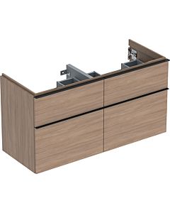 Geberit iCon double vanity unit 502309JH1 118.4x61.5x47.6cm, 4 drawers, oak / handle lava matt