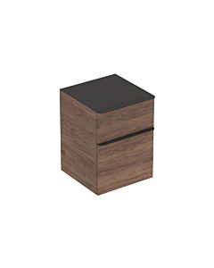 Geberit Smyle Square armoire latérale 500357JR1 45x60x47cm, avec 2 tiroirs, structure en bois noyer hickory