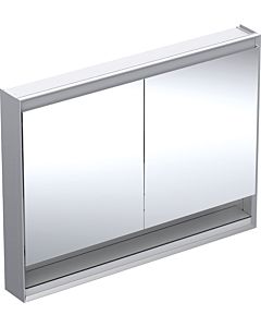 Geberit One mirror cabinet 505835001 120 x 90 x 15 cm, anodised aluminium, with niche and ComfortLight, 2 doors