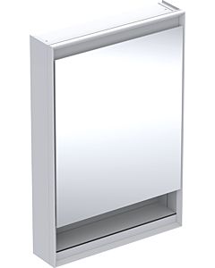 Geberit One armoire à miroir 505830002 60x90x15cm, avec niche, porte 2000 , charnières à gauche, blanc / aluminium thermolaqué