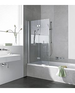 Kermi Diga bathtub wall DI2PL10015VAK 100x150cm, silver high gloss, TSG clear, left