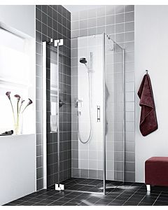 Kermi Filia XP swing door with fixed panel for side panel FX1WL07820VAK 78x200cm, high-gloss silver, clear TSG, left, on the shower area