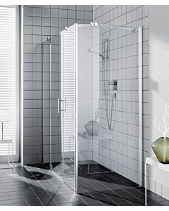 Kermi Filia XP side panel FXUWD07820VAK 78x200cm, high gloss silver, clear TSG, on the shower area