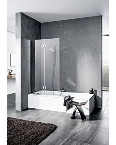 Kermi Liga bath wall LI2PL120151PK 120x150cm, matt silver, TSG clear Clean, left