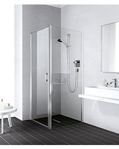 Kermi Liga side panel LITWD07520VAK 75x200cm, silver high gloss, TSG clear, on shower tray