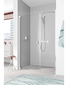 Kermi Raya swing door 2000 -wing with fixed field RA1OR12020VPK 120 x 200 cm, silver high gloss, ESG clear Clean, right, on shower tray