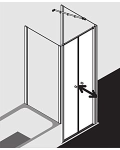 Kermi Ibiza 2000 Pendeltür PTD I2PTD090181AK 90x185cm, ESG klar, silber mattglanz