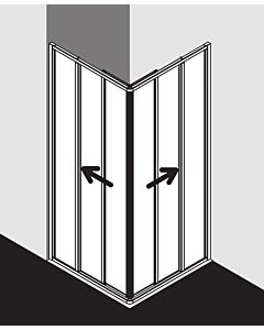 Kermi Gleittür-Eckeinstieg Nova 2000 75x185, silber/mattglanz, Kerolan Font, 3-teilig