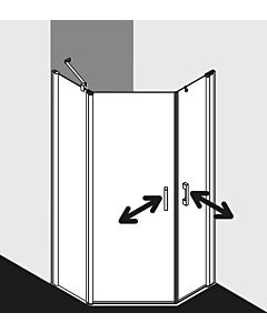 Kermi Pega Fünfeck-Duschkabine PE50R10018VAK 100x100x185cm, silber hochglanz, ESG klar, rechts