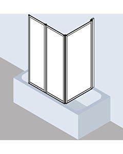 Kermi Vario 2000 folding wall 3-part. V2FW3065142UK 73.5-76.8x140cm, white, ESG SR Opaco