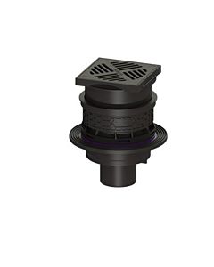 Kessel basement drain Universale Plus 27631 plastic, with socket, vertical design, cover black