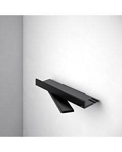 Keuco Reva shower shelf 12859370000 matt black, with integrated glass wiper