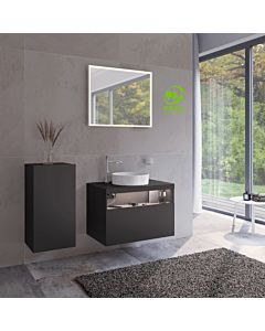 Keuco Stageline middle cabinet 32811970001 40 x 78.2 x 36 cm, vulcanite decor, frosted vulcanite glass, 2000 door, hinged on the left