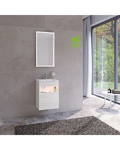 Keuco Stageline vanity unit 32822300101 decor white, clear white glass, 46x62.5x38cm, with electronics, left