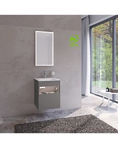 Keuco Stageline meuble sous-lavabo 32842290100 50 x 62,5 x 49 cm, Inox laqué mat satiné, Inox verre satiné, avec électricité