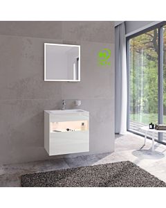 Keuco Stageline vanity unit 32852300100 65 x 62.5 x 49 cm, white decor, clear white glass, with electrics