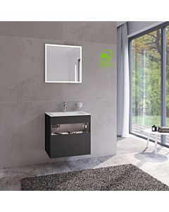 Keuco Stageline vanity unit 32852970100 65 x 62.5 x 49 cm, vulcanite decor, frosted vulcanite glass, with electrics