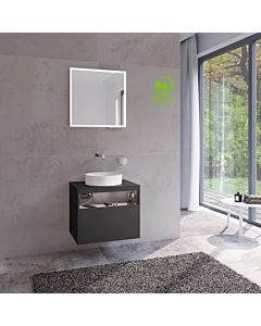 Keuco Stageline vanity unit 32853970100 65 x 55 x 49 cm, vulcanite decor, frosted vulcanite glass, with electrics