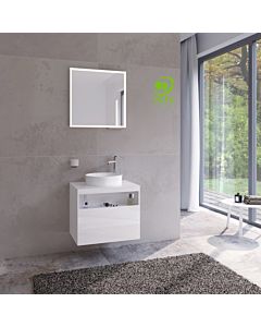 Keuco Stageline vanity unit 32855300000 65 x 55 x 49 cm, white decor, white clear glass, without electronics, tap hole on the right
