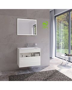 Keuco meuble sous-lavabo Stageline 32862300000 80 x 62,5 x 49 cm, décor blanc , verre blanc clair, sans électricité