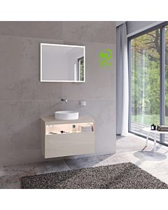 Keuco Stageline vanity unit 32863180100 80 x 55 x 49 cm, cashmere decor, clear cashmere glass, with electronics