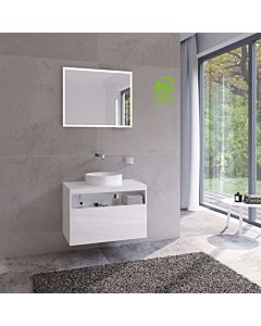 Keuco meuble sous-lavabo Stageline 32863300000 80 x 55 x 49 cm, décor blanc , verre blanc clair, sans électricité