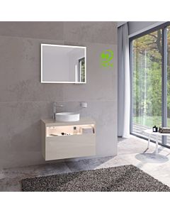 Keuco Stageline vanity unit 32864180100 80 x 55 x 49 cm, cashmere decor, clear cashmere glass, with electronics, with tap hole