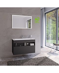Keuco Stageline vanity unit 32872970000 100 x 62.5 x 49 cm, vulcanite decor, frosted vulcanite glass, without electrics