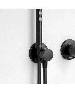 Keuco IXMO Pure Black Selection shut-off and diverter valve 59557370201 concealed, shower holder, Pure handle, round, matt black
